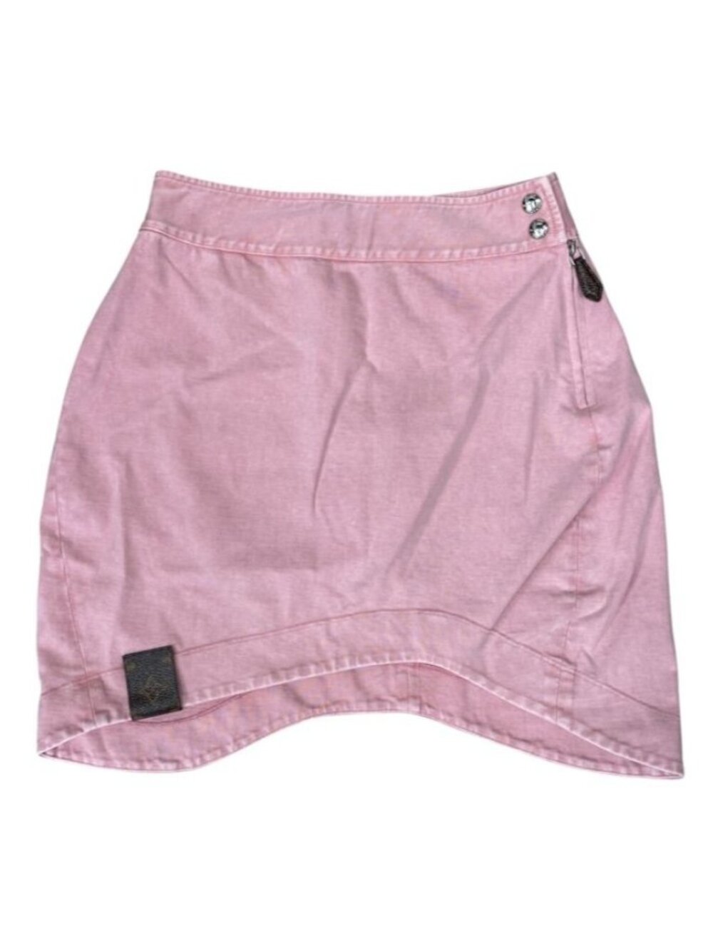 Louis Vuitton Mini Skirt Denim Asymmetric Cotton Pink